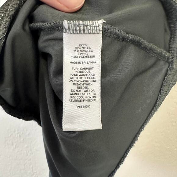 Express y2k lace off the shoulder bodysuit dark gray - Picture 6 of 8